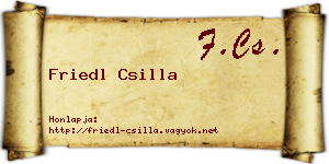 Friedl Csilla névjegykártya